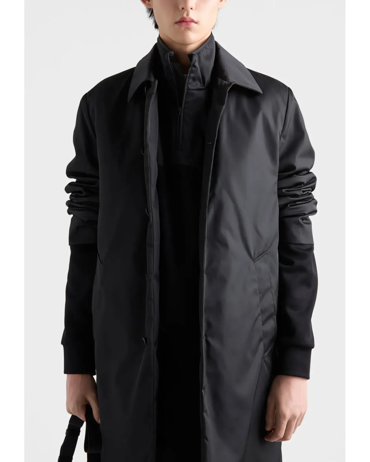 コットンフリース ファスナー開閉式 ジャケット Re-Nylonのディテール 