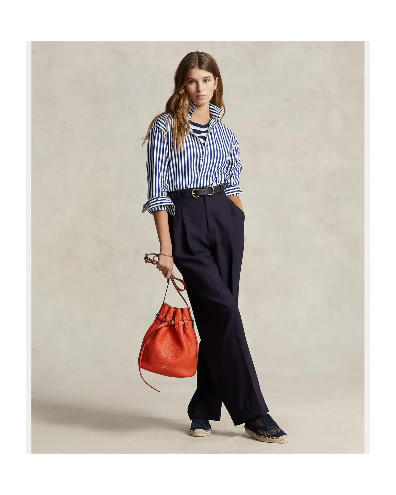POLO RALPH LAUREN リラックス フィット ストライプド コットン シャツ 