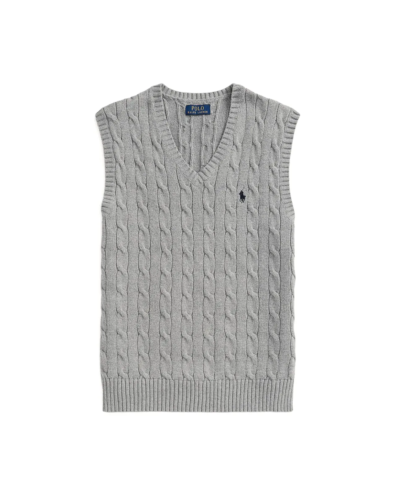 Cable Knit Cotton Sweater Vest Matsuya Ginza