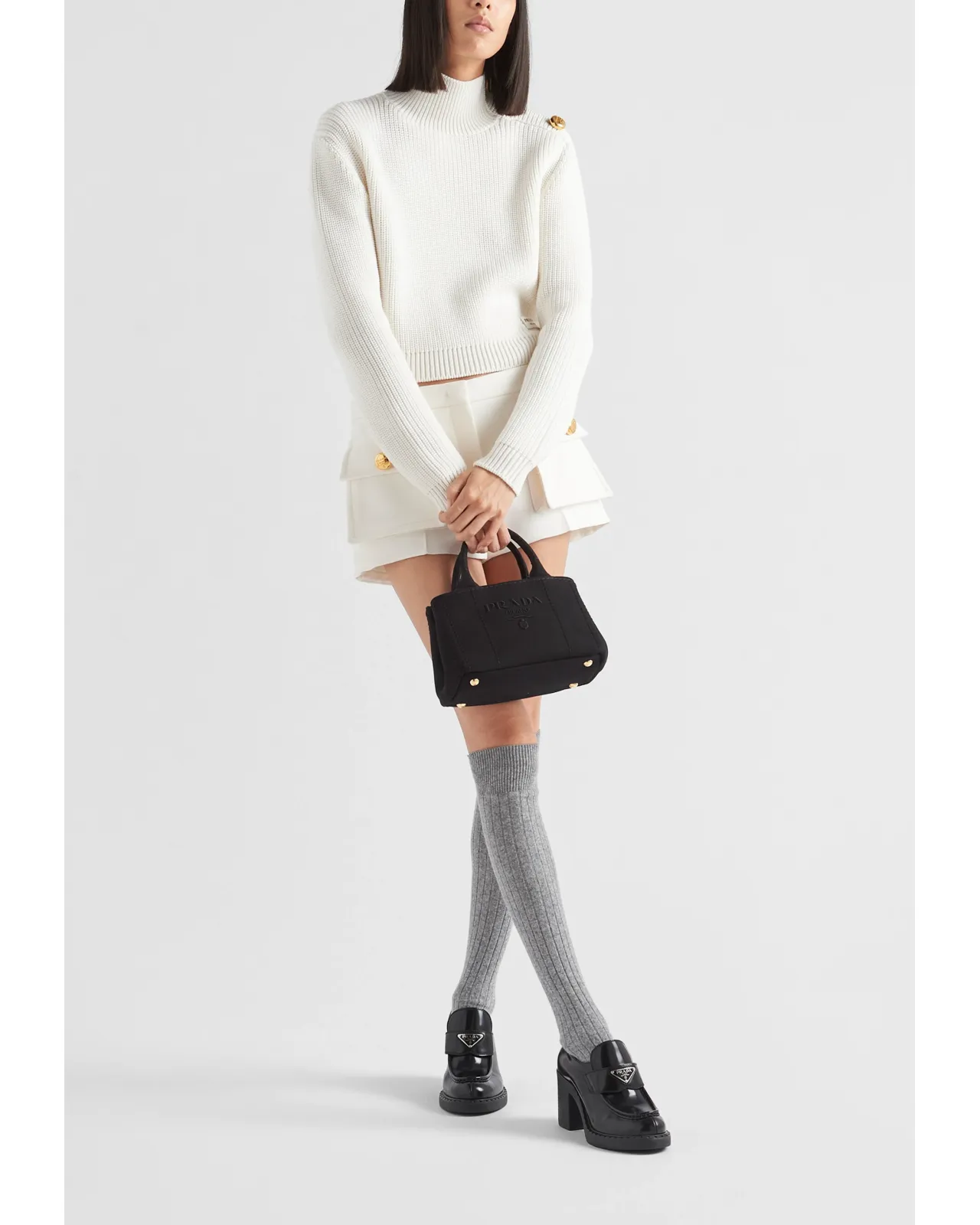 コットンキャンバス ミニハンドバッグ 1BA038 2CYA F0002 V 3OM