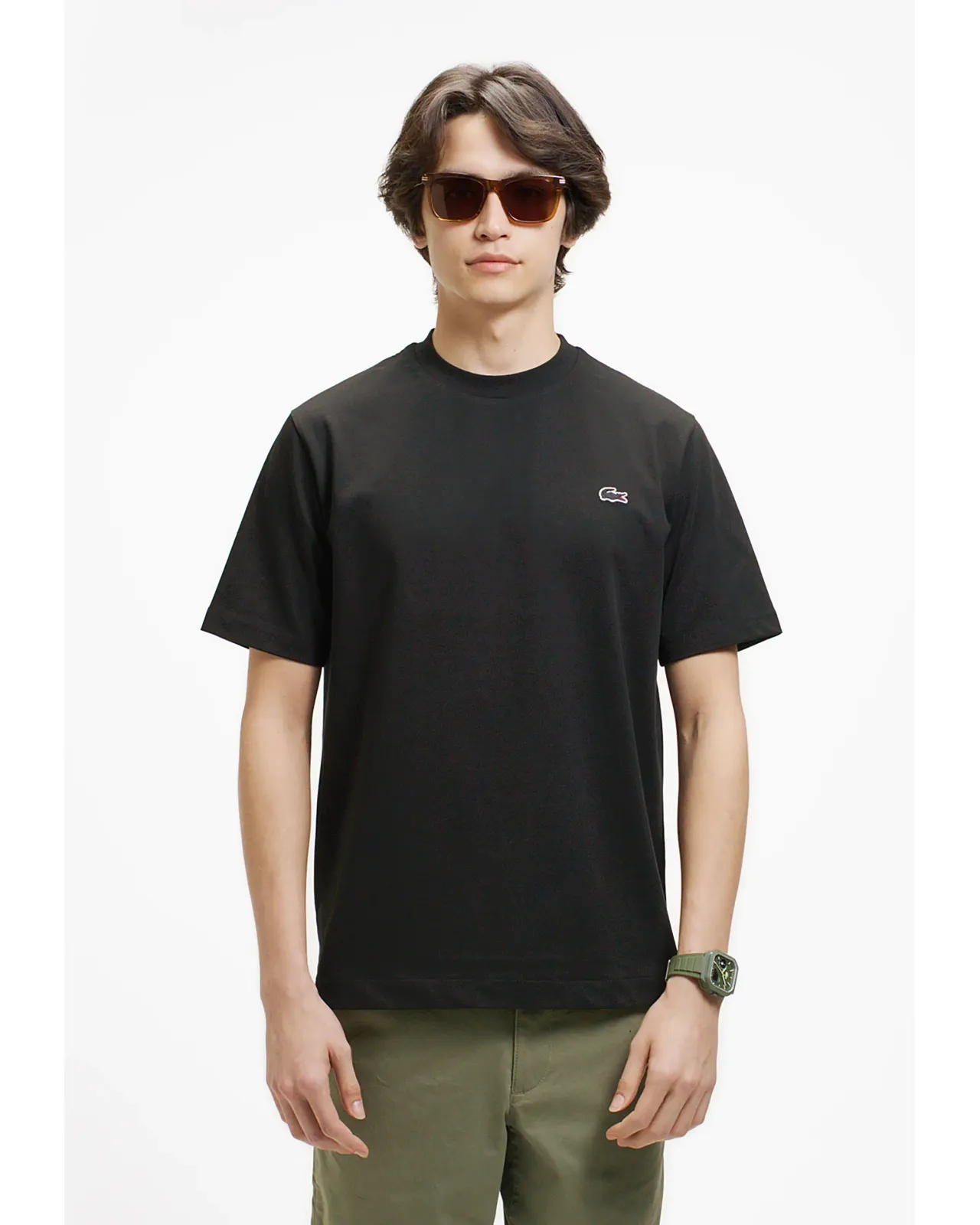 アウトラインクロッククルーネック半袖Tシャツ | Matsuya Ginza