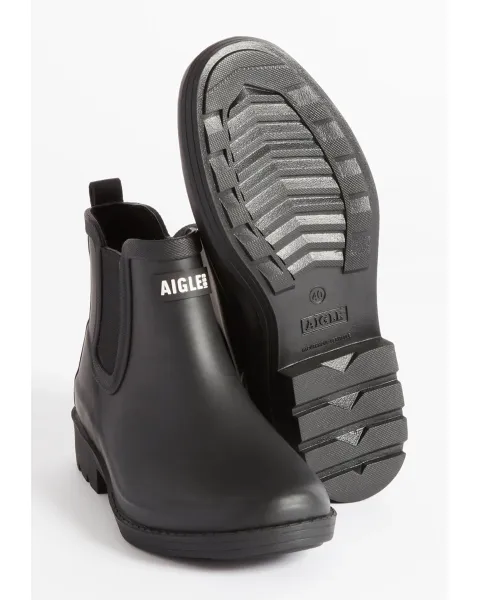 AIGLE CARVILLE 2 ブラック 37 Equestrian-inspired ankle rain boot women | AIGLE