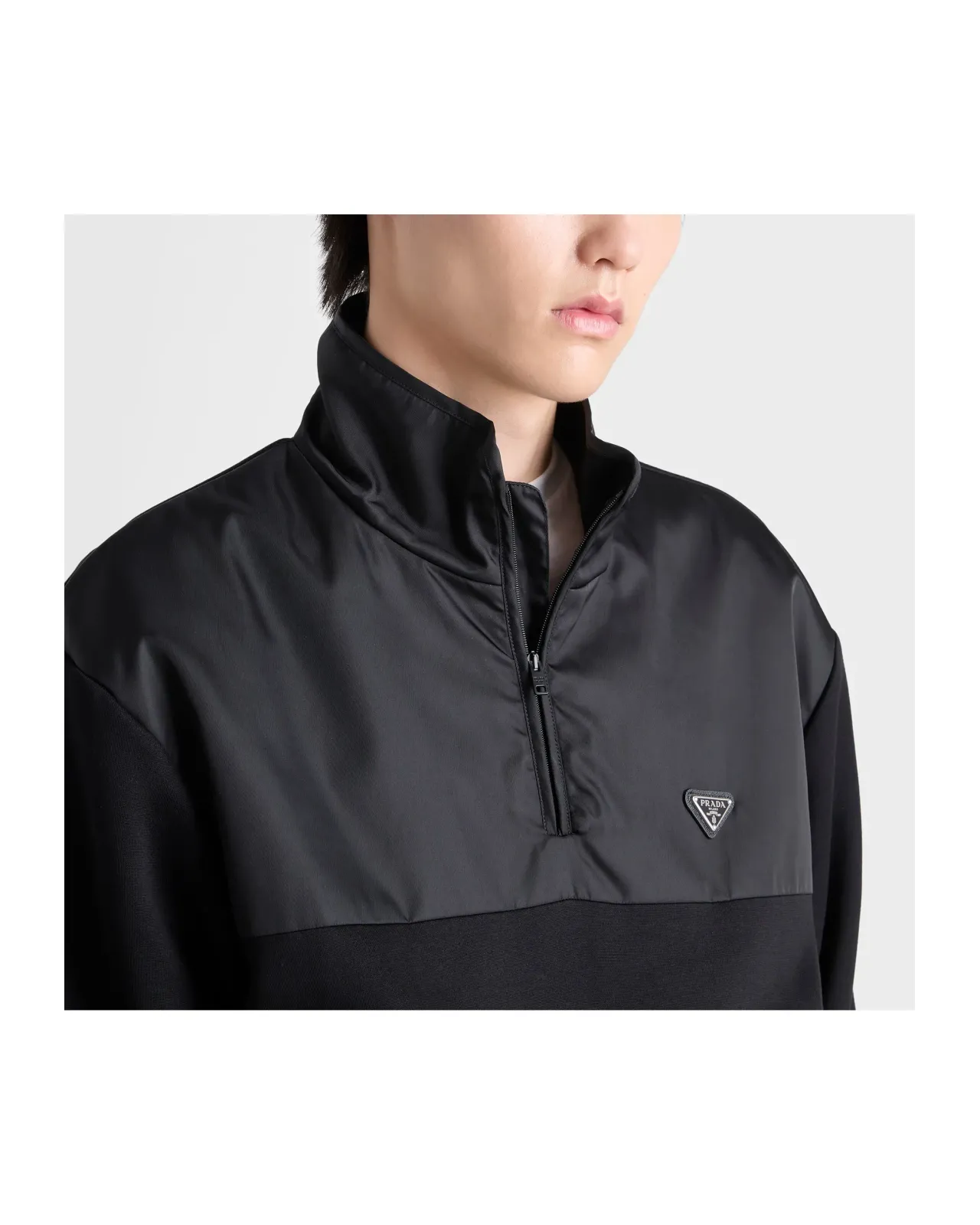 コットンフリース ファスナー開閉式 ジャケット Re-Nylonのディテール 