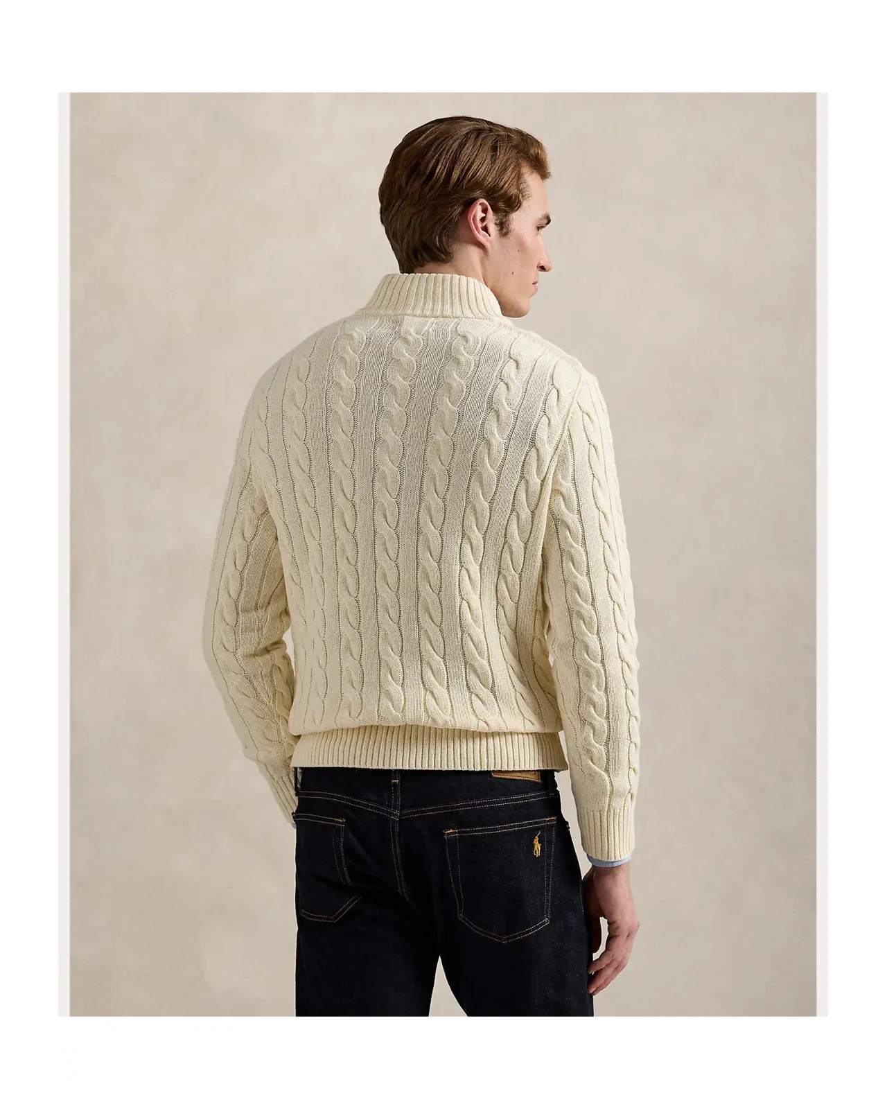 Cable Knit Cotton Quarter-Zip Sweater