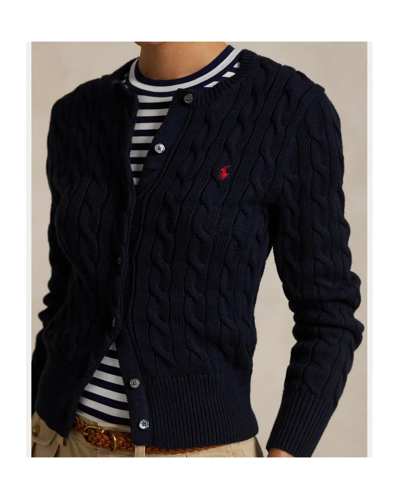 POLO RALPH LAUREN ケーブルニット コットン クルーネック
