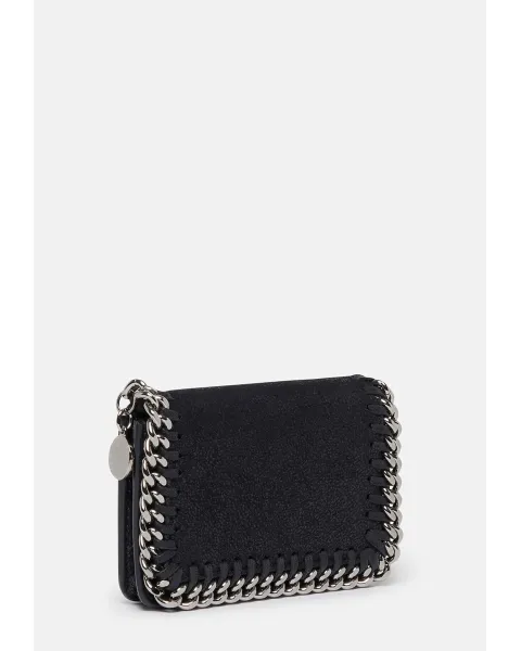 STELLA McCARTNEY 二つ折り財布 ファラベラ ブラック ファラベラ スモールフラップウォレット ブラック | Matsuya Ginza