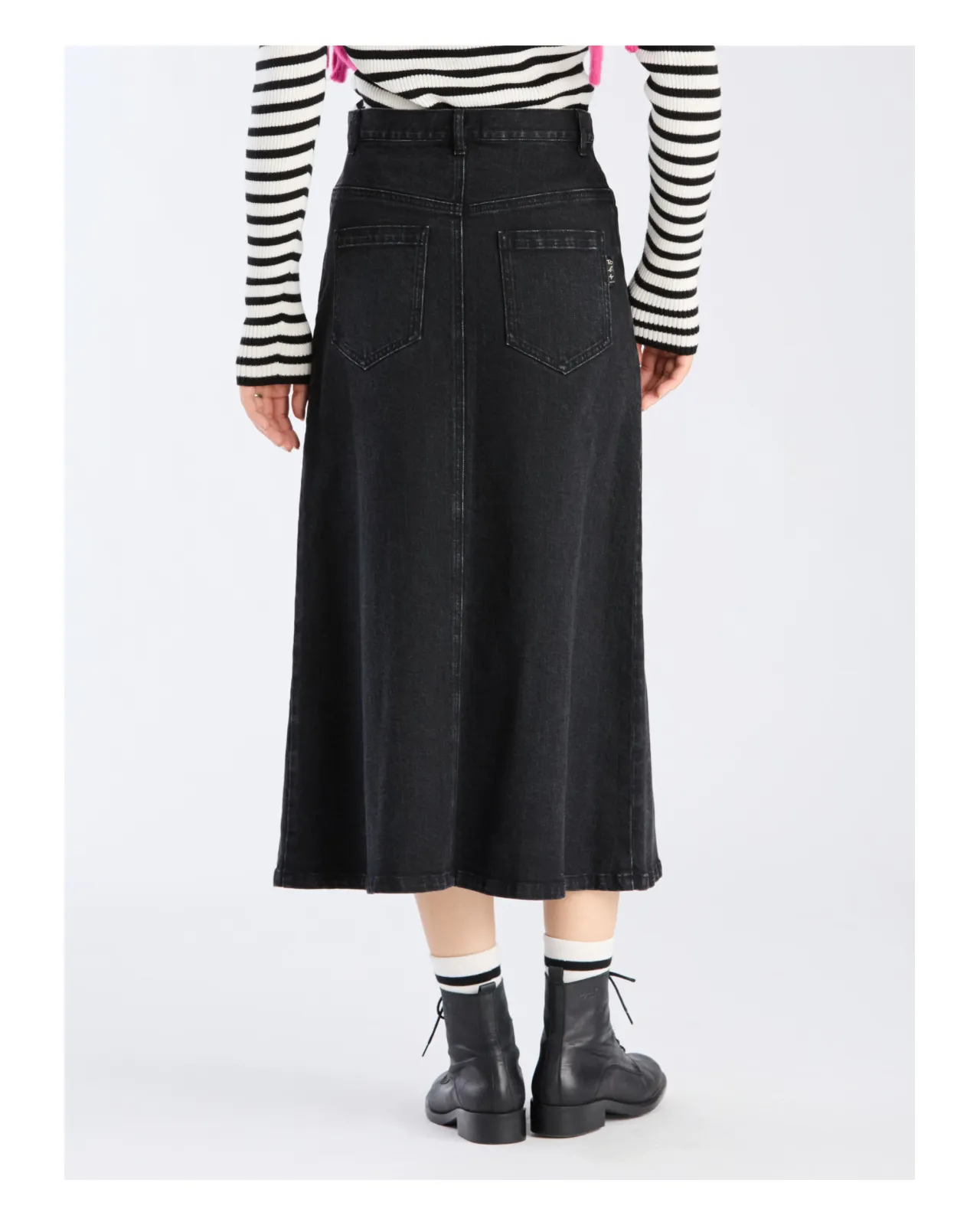 ブラックデニムロングスカート | Matsuya Ginza