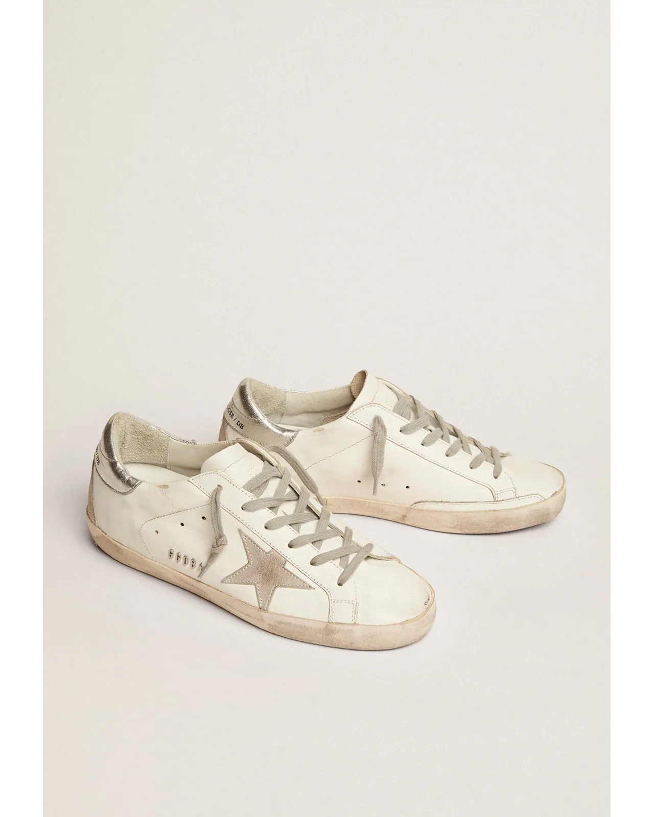 Super-Star sneakers with silver heel tab and metal studs lettering
