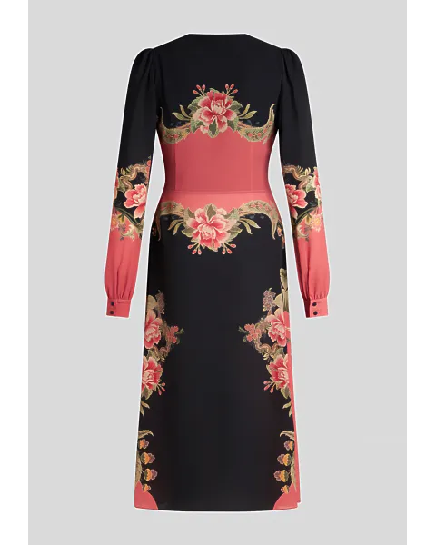 Floral Engineered Print Midi Dress [WRHA018199SPS77X0883] | Matsuya Ginza