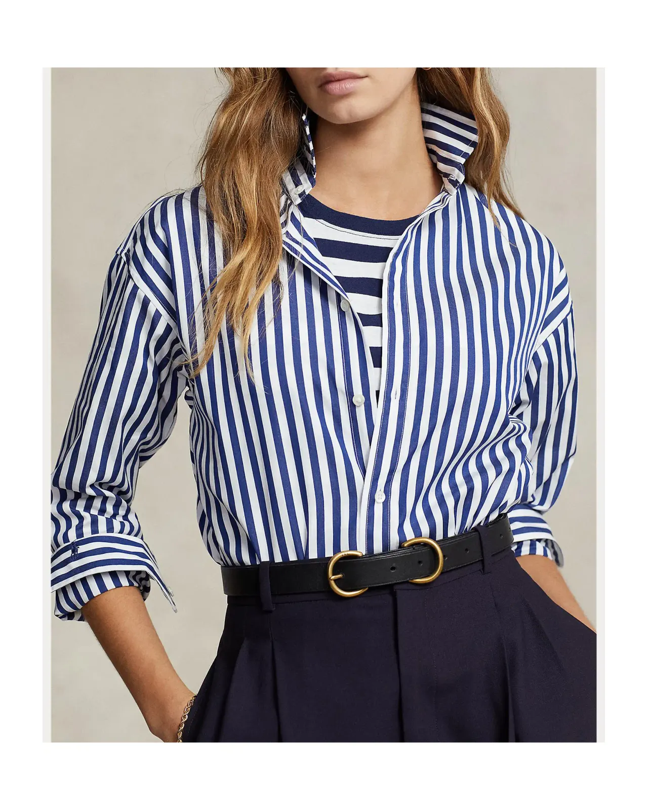 POLO RALPH LAUREN リラックス フィット ストライプド コットン シャツ 