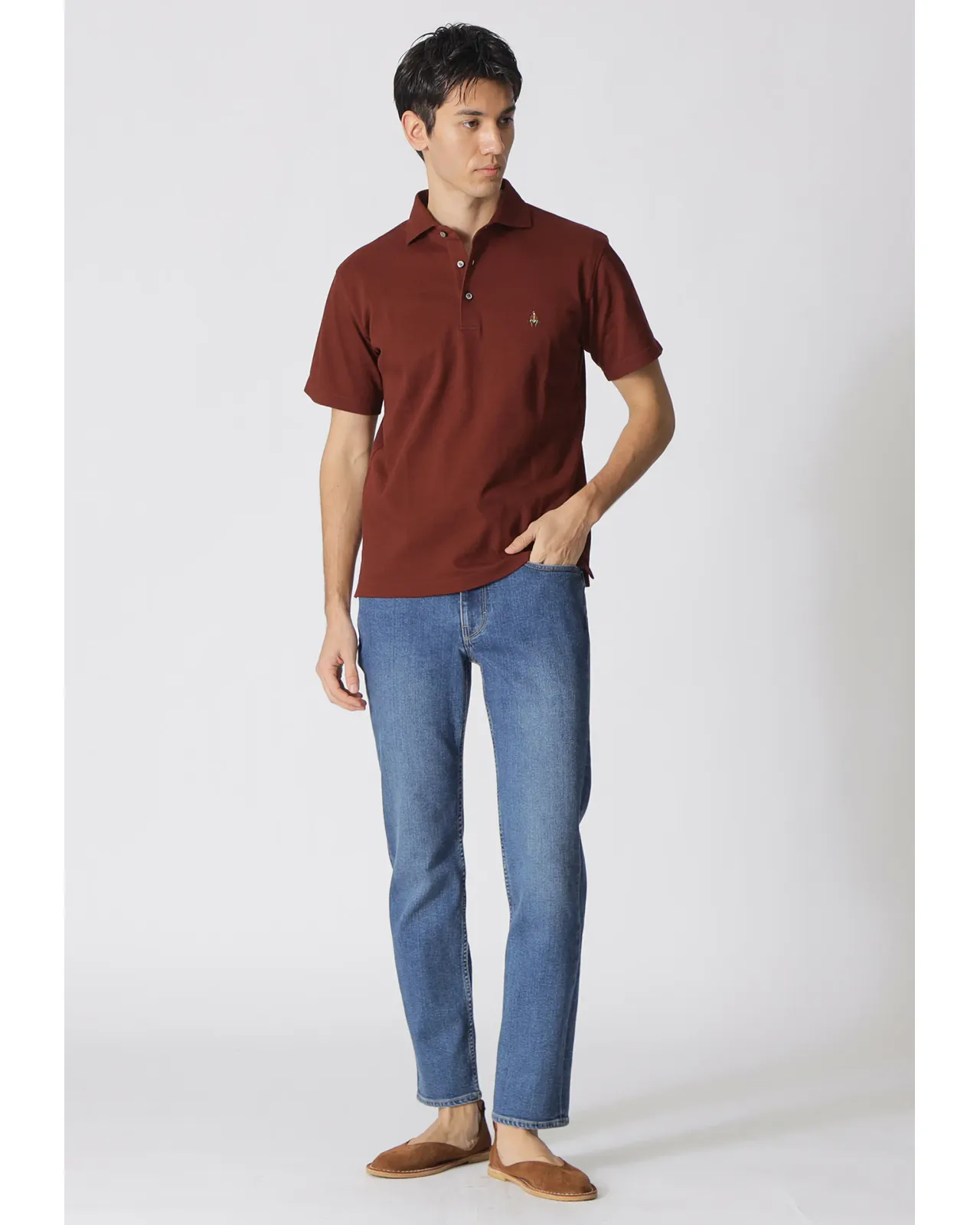 Piqué Cutaway Polo Shirt | Matsuya Ginza