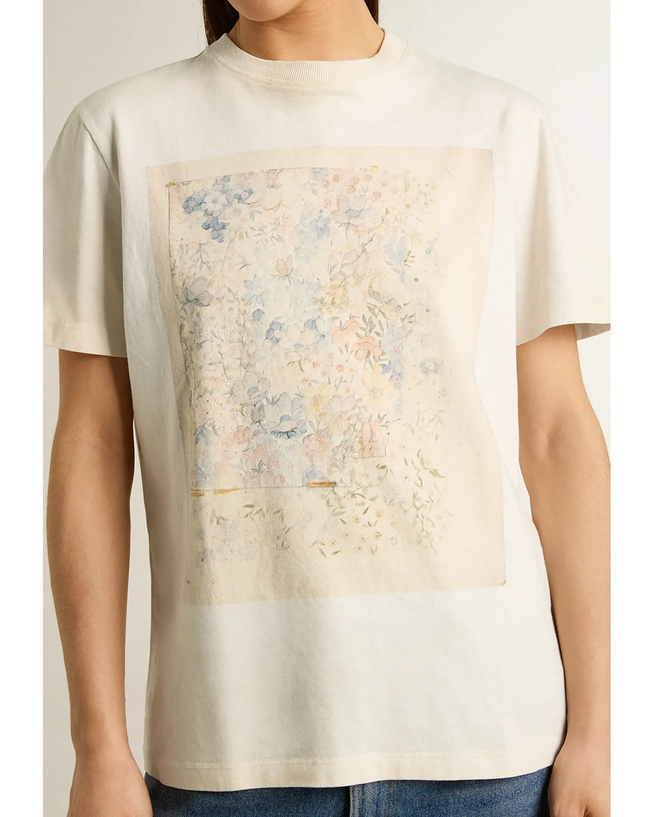 Tシャツ レディース（ホワイト） フラワープリント | Matsuya Ginza