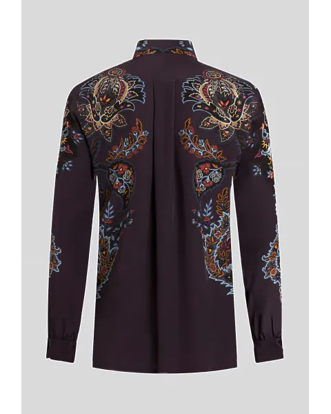 STUDIO COMO 柄シャツ イタリア シルク100% STUDIO COMO 柄