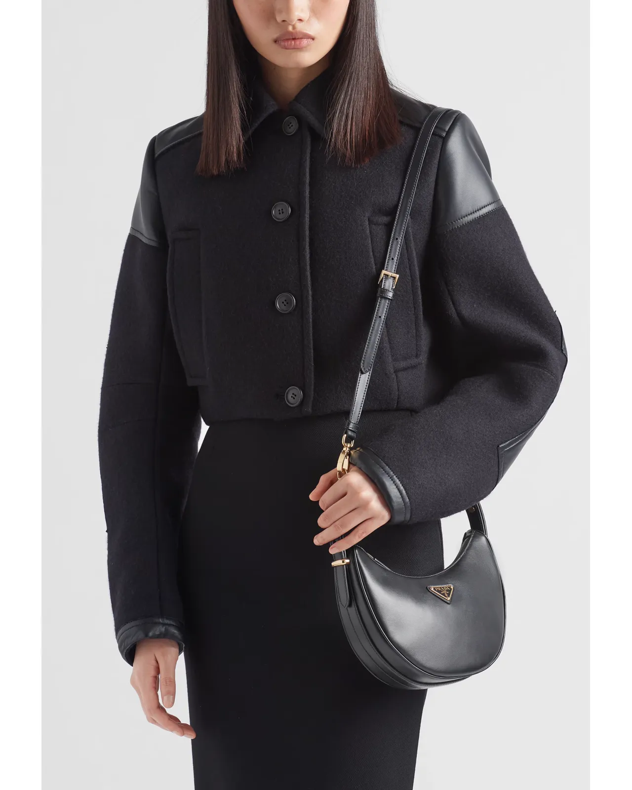 プラダ アーケ スモール レザー ショルダーバッグ 1BC194 ASK F0002 V