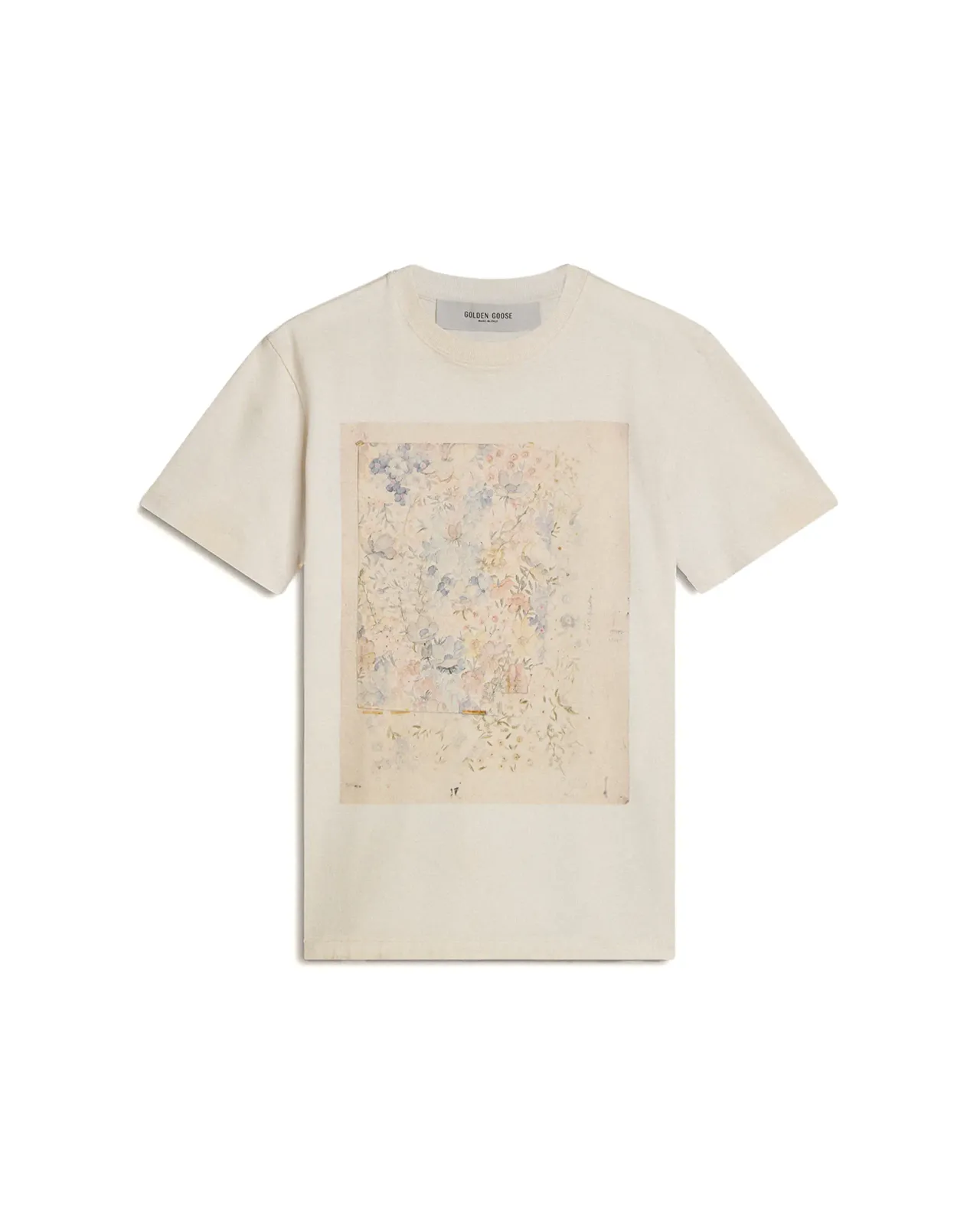 Women's T-Shirt (White) with Floral Print | Matsuya Ginza