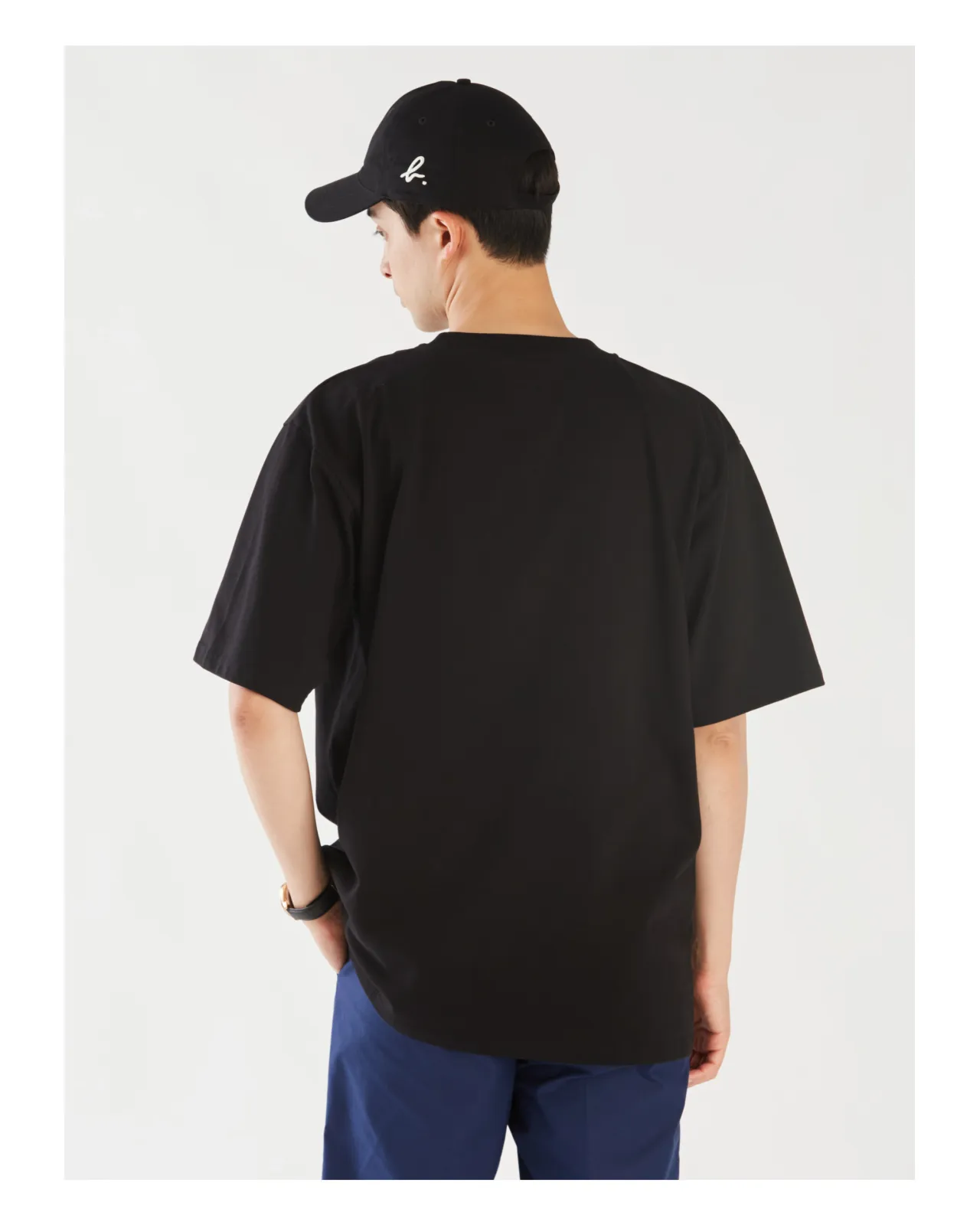 メンズ ロゴ刺繍 コットン 半袖 Tシャツ 