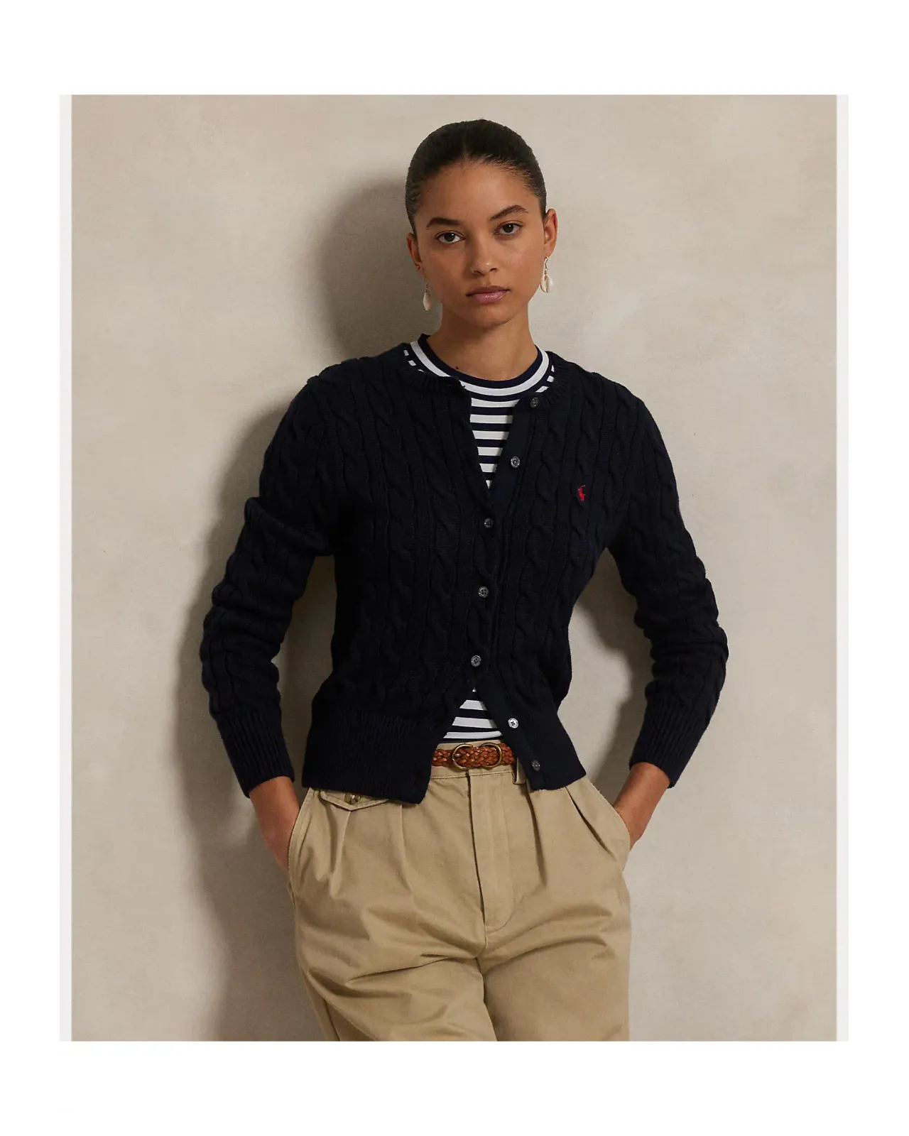 POLO RALPH LAUREN ケーブルニット コットン クルーネック
