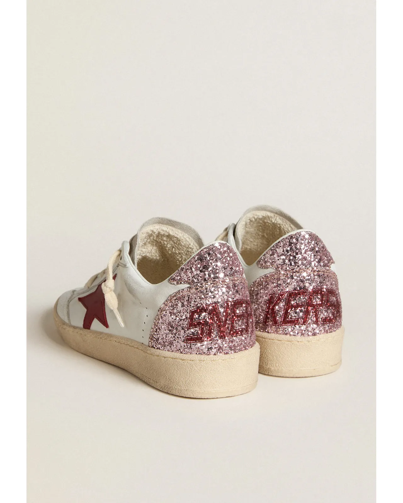 Limited Edition Ball Star sneakers with red leather star and pink