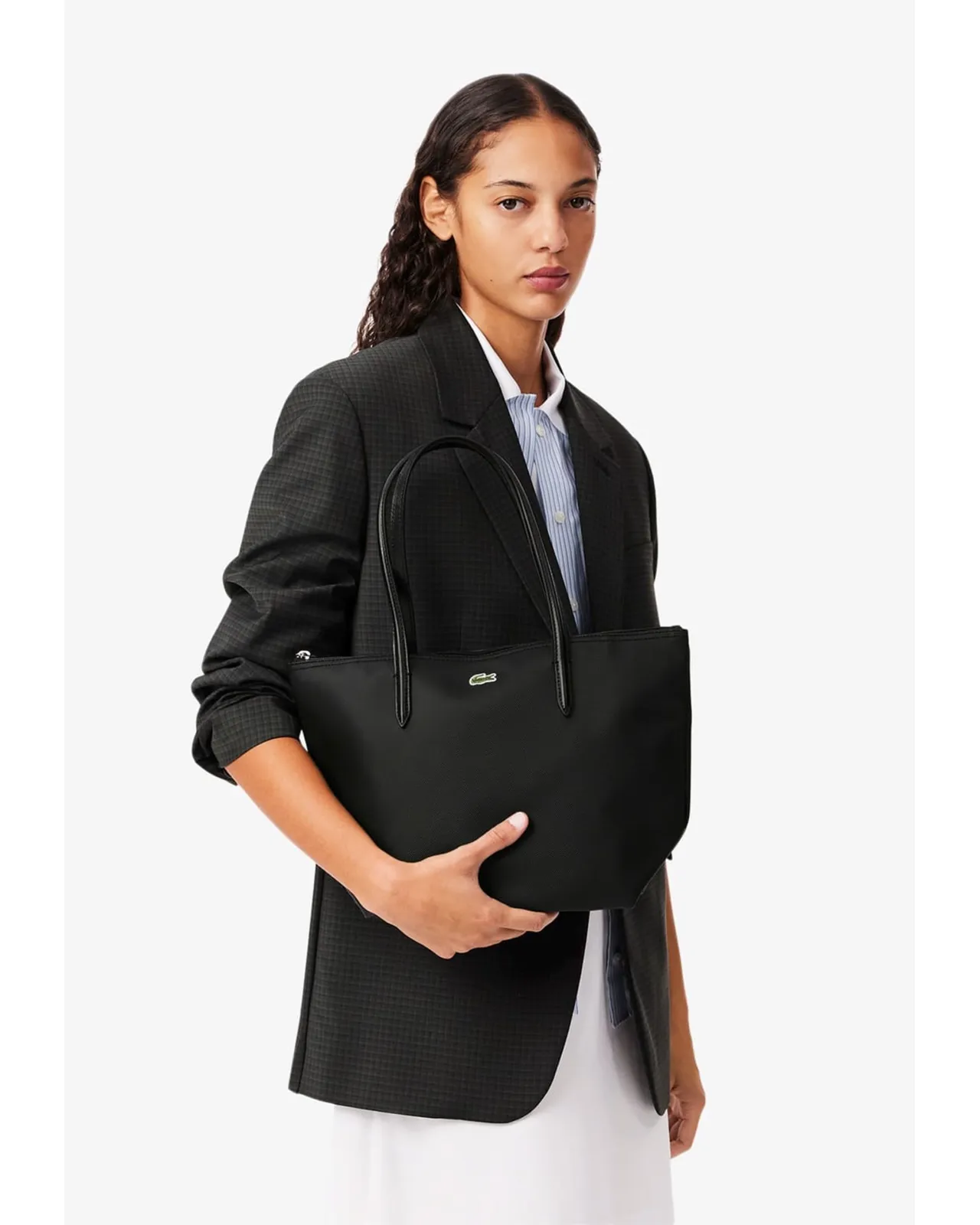 Lacoste Women's L.12.12 Concept Large Shopping Bag, NF1888PO, Navy Blue/Darkness-Pegasus, 35 x 30 x 14 cm並行輸入品 Small L.12.12 Concept Tote