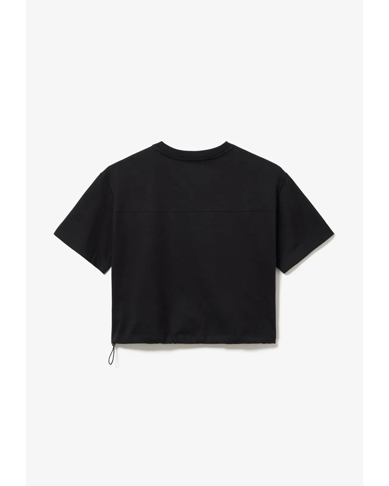 ウィメンズ 裾口ドローストリング入りクロップド5分袖 半袖Tシャツ