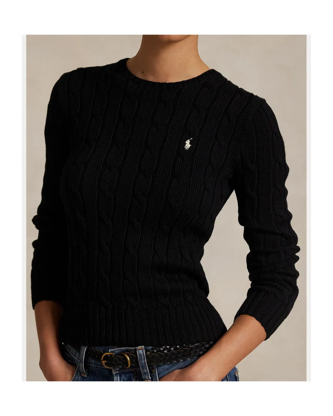POLO RALPH LAUREN ケーブルニット コットン クルーネック セーター
