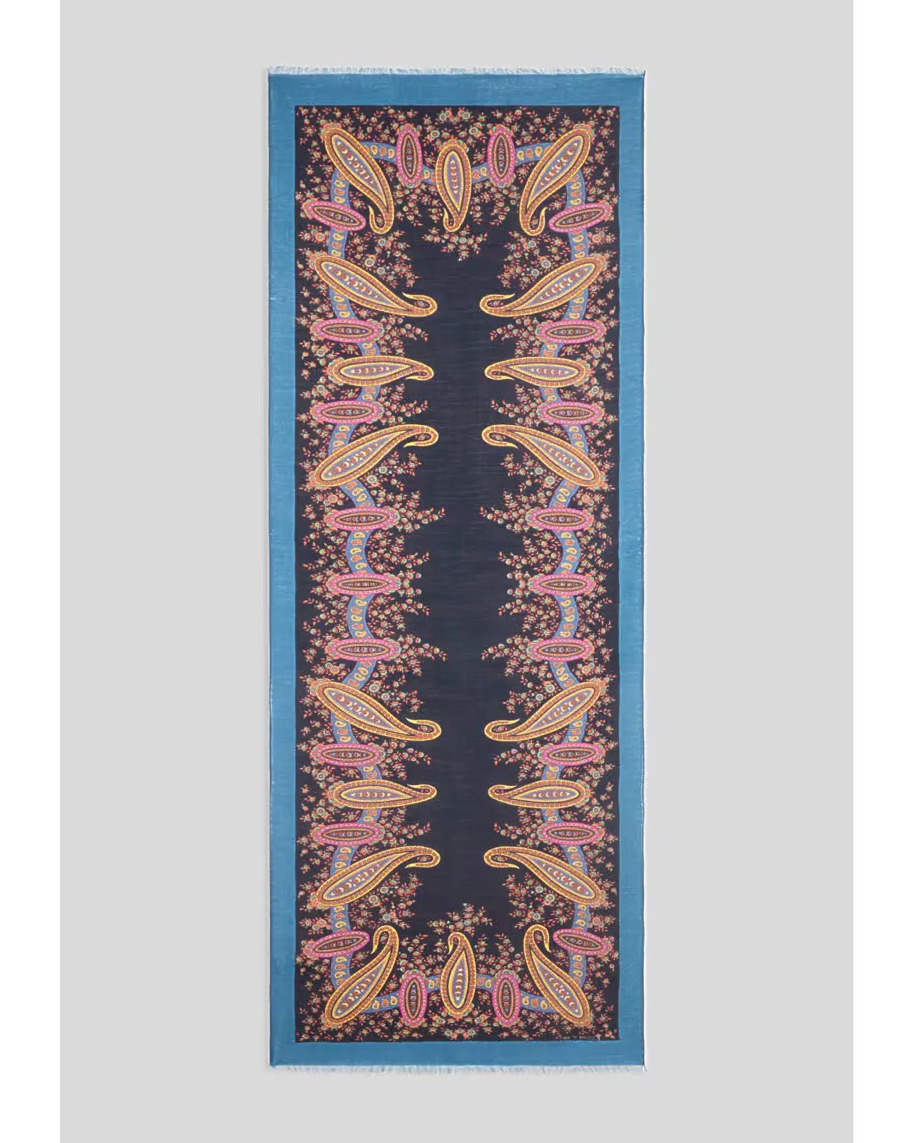 プリント ウール・カシミア・シルク スカーフ | Matsuya Ginza