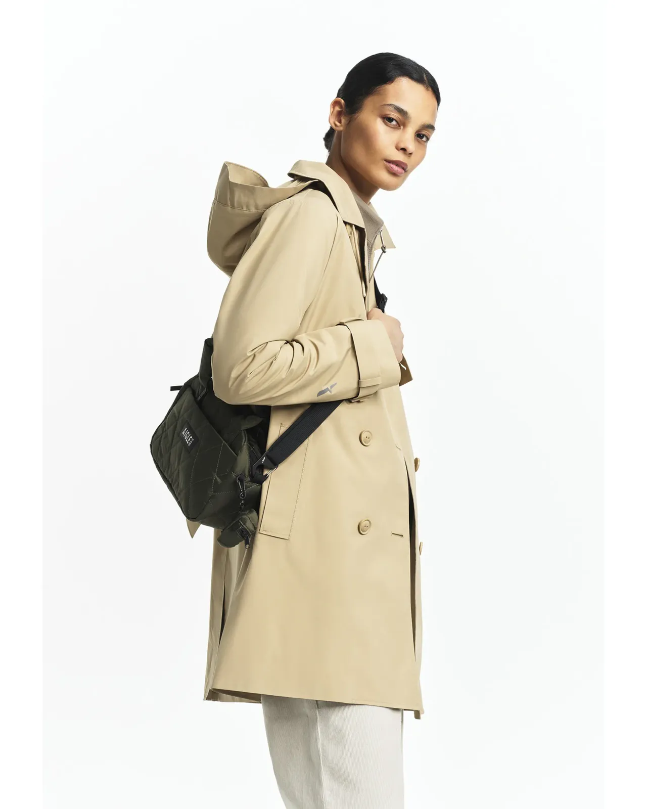 GORE-TEX ゴアテックス ミドルトレンチコート / フード取り外し可