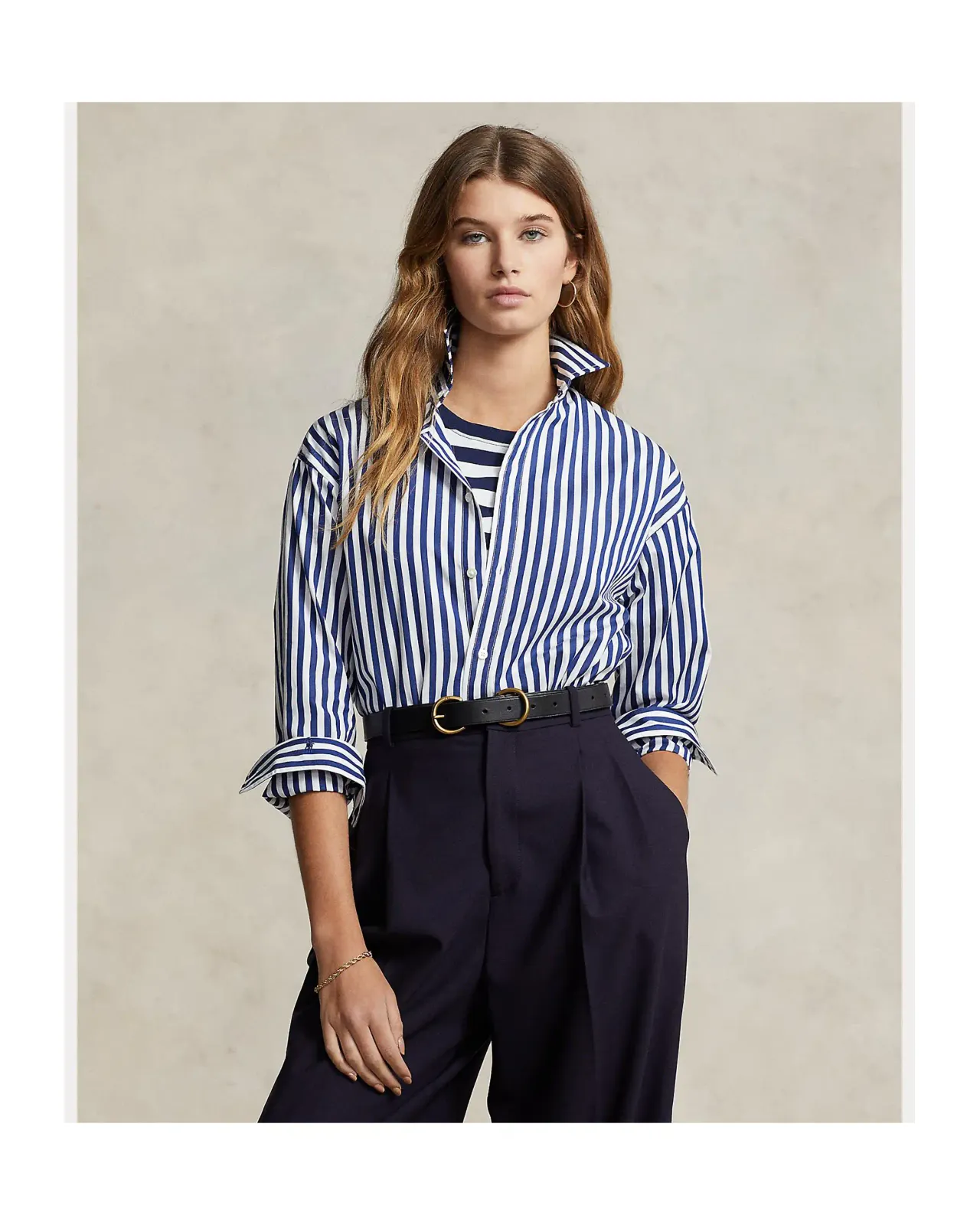 POLO RALPH LAUREN リラックス フィット ストライプド コットン シャツ 