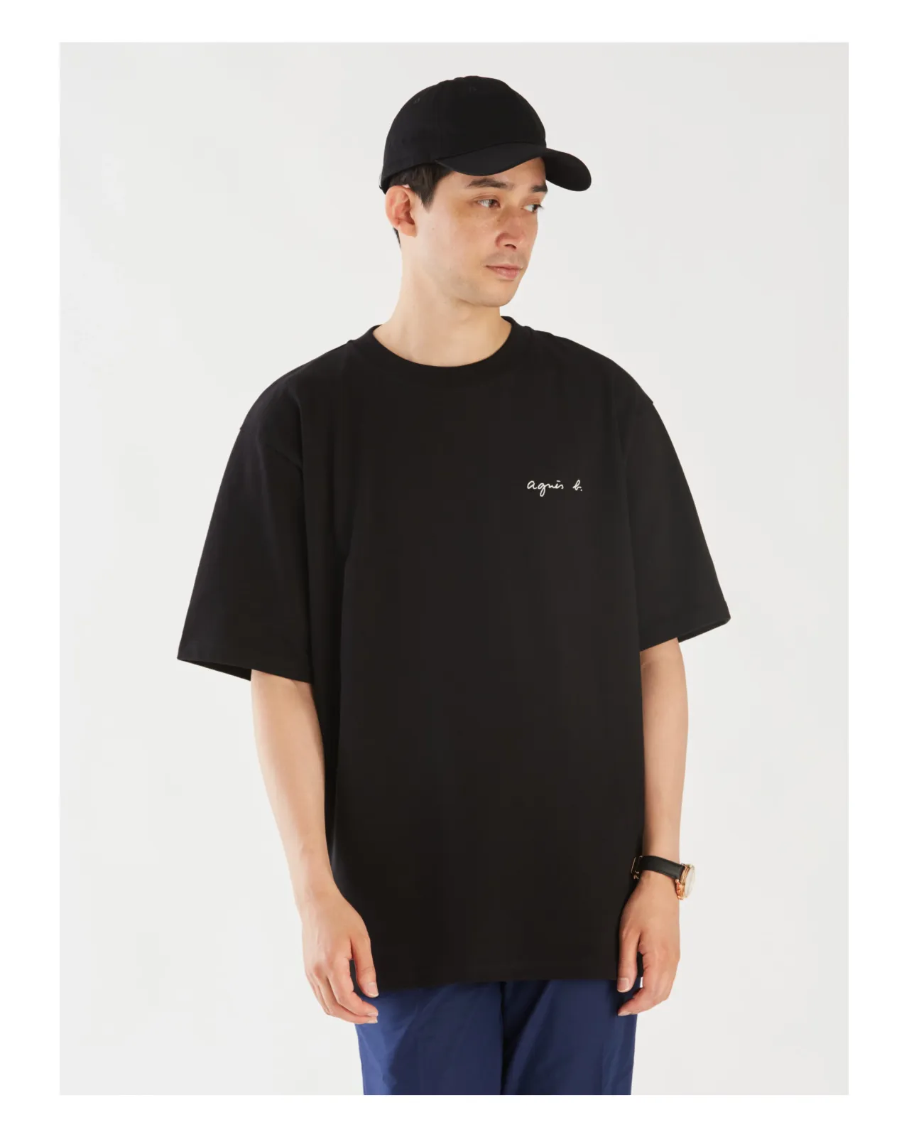 メンズ ロゴ刺繍 コットン 半袖 Tシャツ 