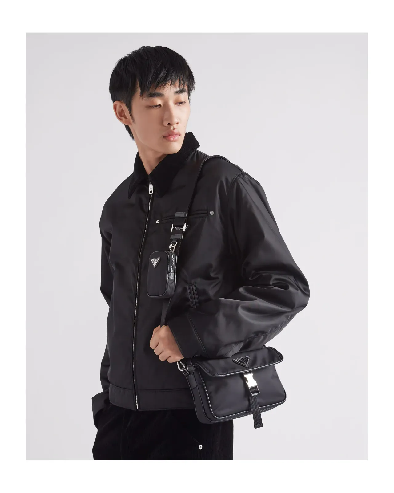 Re-Nylon xサフィアーノレザー ショルダーバッグ | Matsuya Ginza