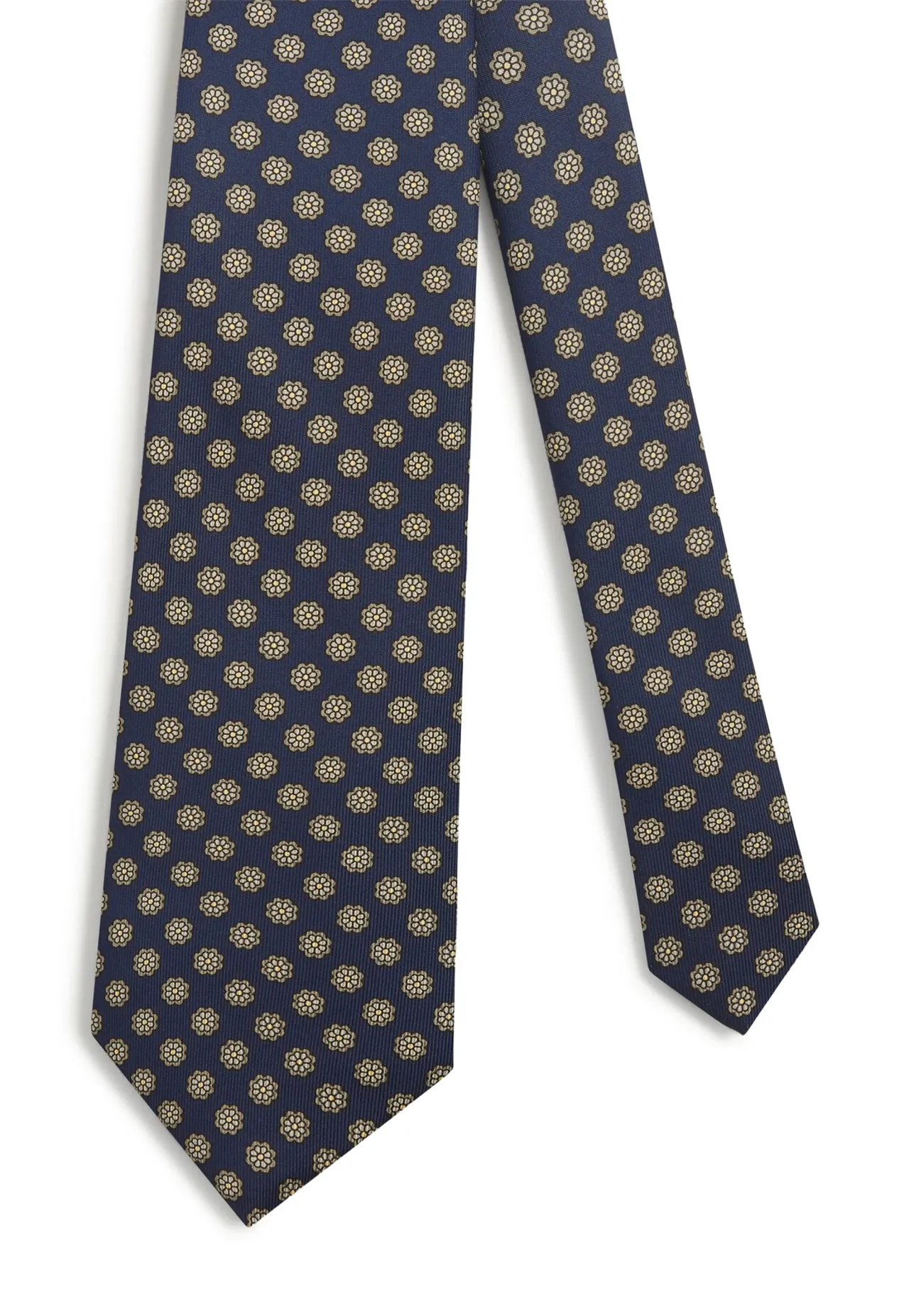 dunhill SILK FLORAL MEDALLION SCREEN PRINT TIE